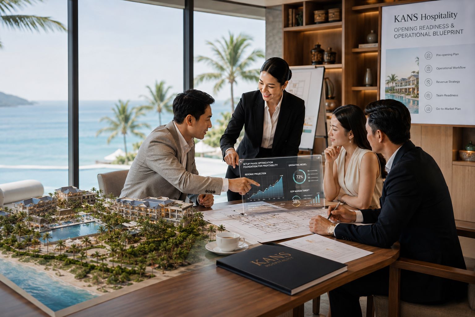 Kans Hospitality - Đơn Vị Tư Vấn Setup Khách Sạn/Resort Chuyên Nghiệp 2 Tối ưu doanh thu ngay từ giai đoạn setup nhằm rút ngắn thời gian hoàn vốn