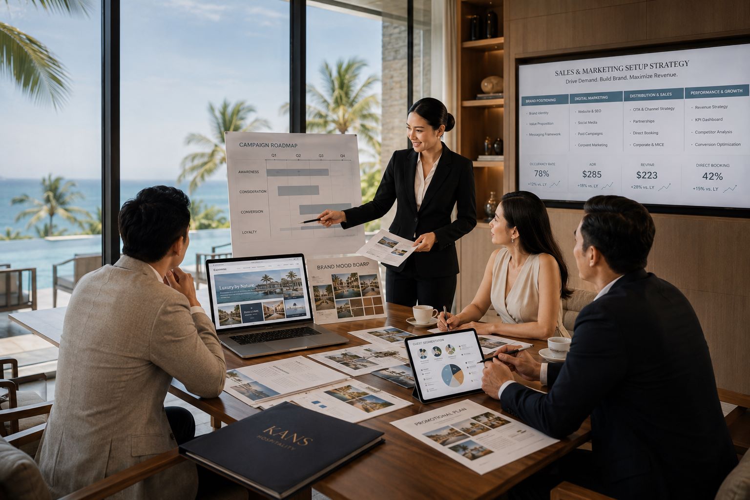 Kans Hospitality - Đơn Vị Tư Vấn Setup Khách Sạn/Resort Chuyên Nghiệp 8 Setup hệ thống Sales & Marketing để xây dựng thương hiệu ngay từ đầu