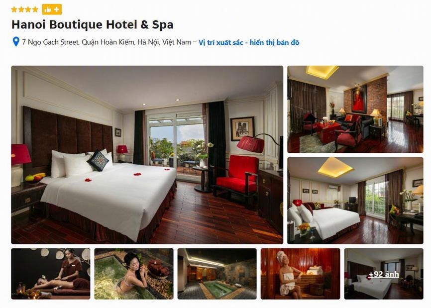 Hanoi Boutique Hotel & Spa Hàng Buồm – Khách Sạn 4 Sao Sang Trọng Giữa Lòng Phố Cổ Hà Nội 4 Hanoi Boutique Hotel & Spa trên các kênh OTA