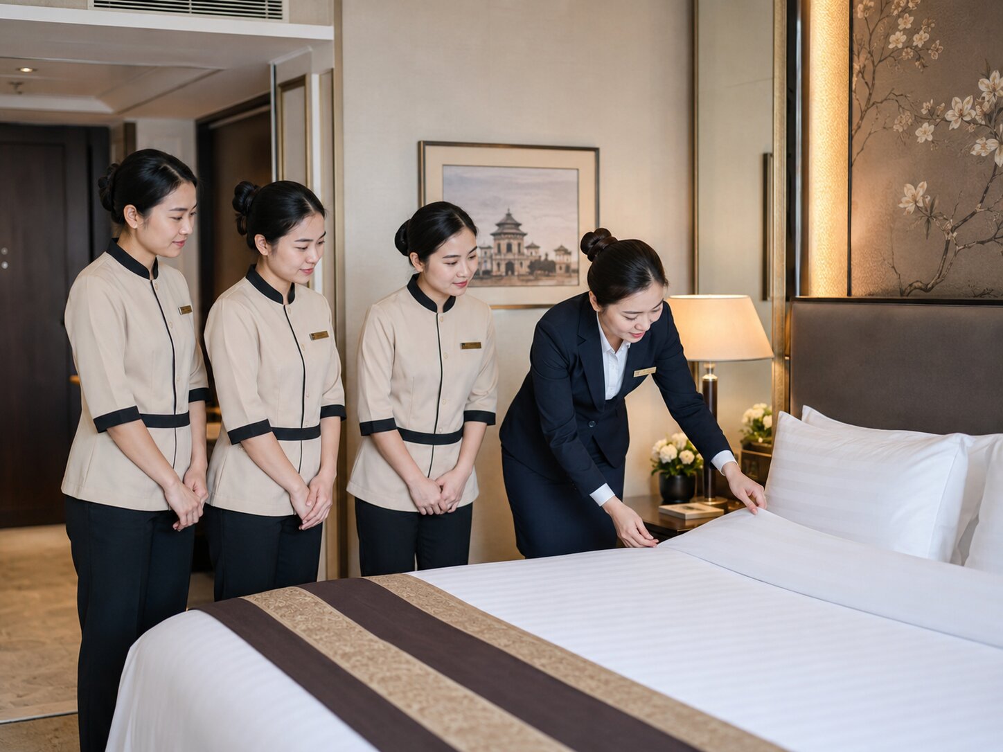Tư vấn đào tạo nhân sự khách sạn cùng Kans Hospitality: Giải pháp xây dựng đội ngũ vận hành chuyên nghiệp 2 Hướng dẫn quy trình dọn phòng chuẩn, giúp đội ngũ buồng phòng nâng cao chất lượng phục vụ