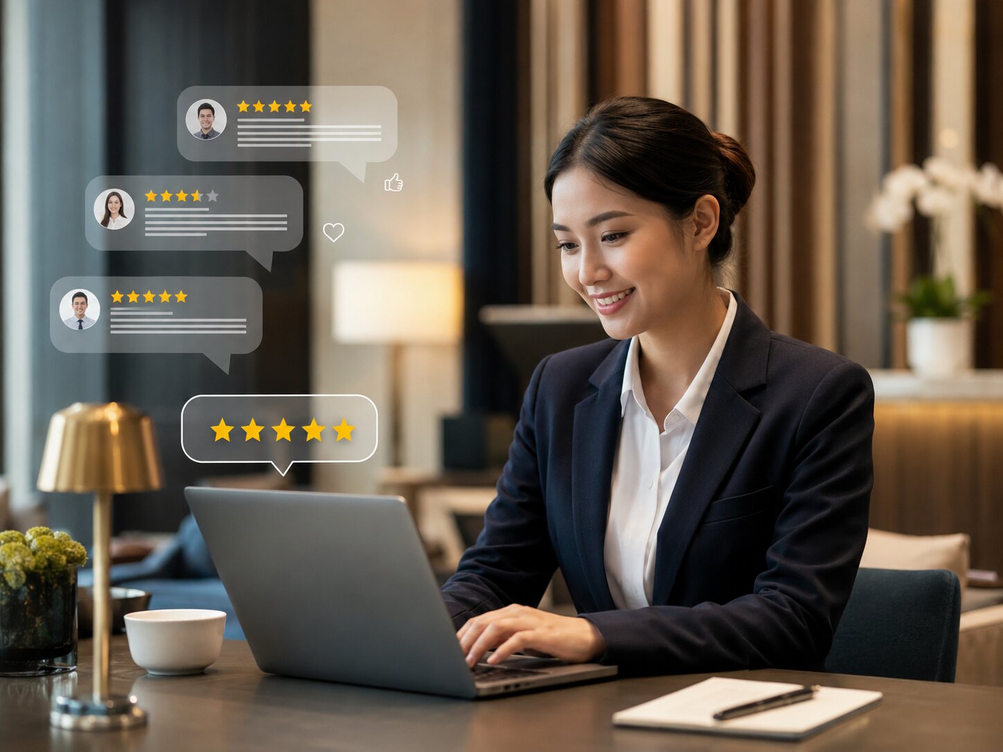 Dịch vụ Tư vấn OTA khách sạn chuyên sâu giúp tăng doanh thu bền vững cùng Kans Hospitality 5 Quản lý đánh giá khách hàng giúp khách sạn tăng độ uy tín và cải thiện tỷ lệ chuyển đổi đặt phòng
