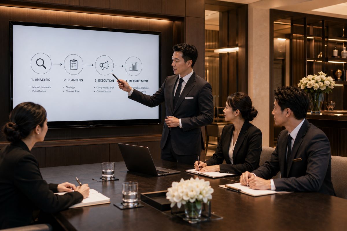Dịch Vụ Tư Vấn Kênh Quảng Cáo Khách Sạn Hiệu Quả Cho Chủ Đầu Tư 2 Quy trình rõ ràng giúp khách sạn quảng cáo đúng hướng và tiết kiệm ngân sách