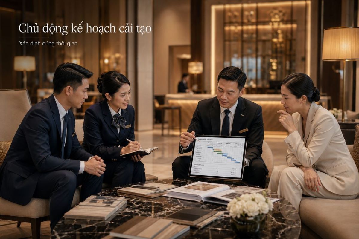 Trải Nghiệm Dịch Vụ Tư Vấn Renovate Khách Sạn Chuẩn Từ Kans Hospitality 4 Xác định thời gian cải tạo giúp chủ đầu tư chủ động kế hoạch kinh doanh