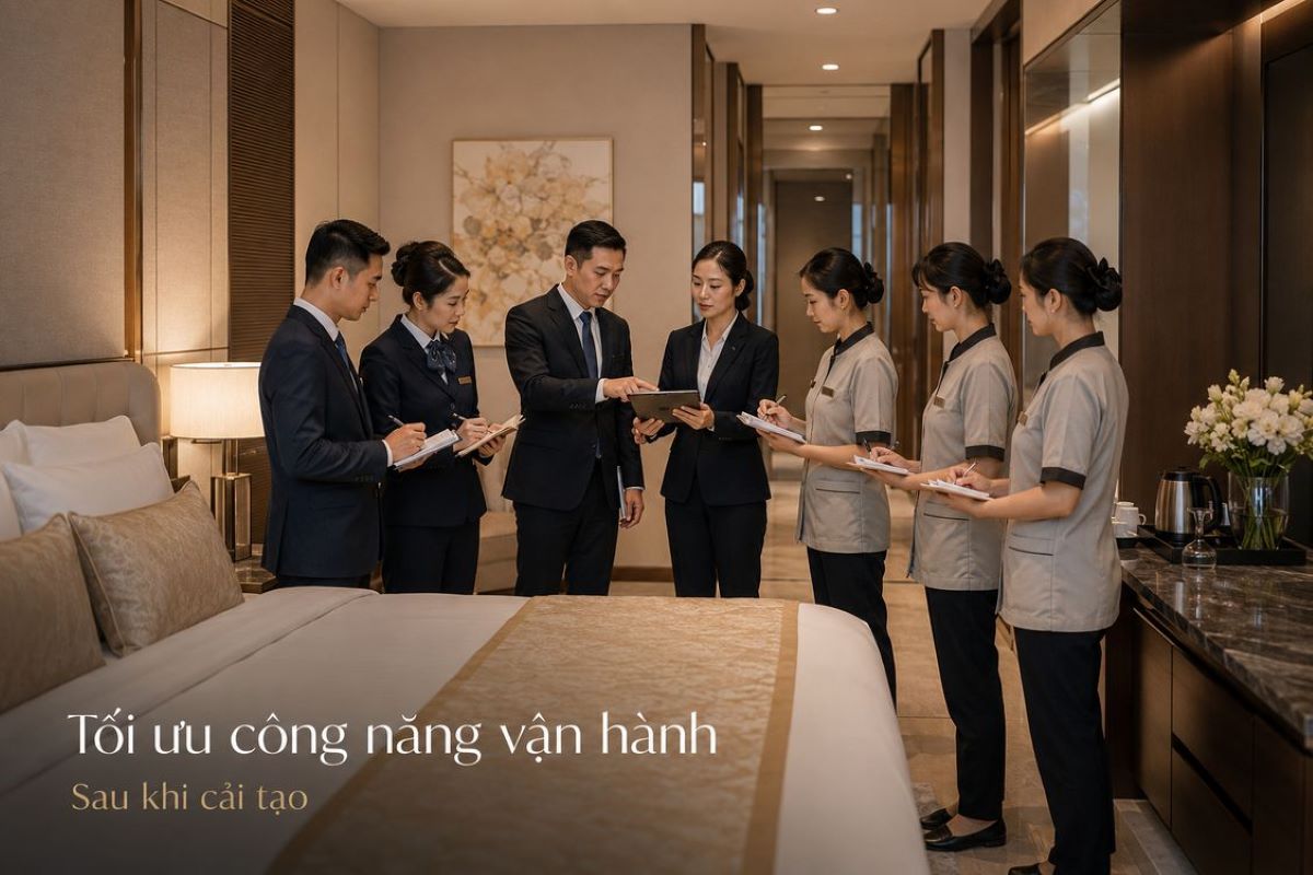 Trải Nghiệm Dịch Vụ Tư Vấn Renovate Khách Sạn Chuẩn Từ Kans Hospitality 6 Tối ưu công năng giúp khách sạn vận hành mượt mà hơn sau cải tạo