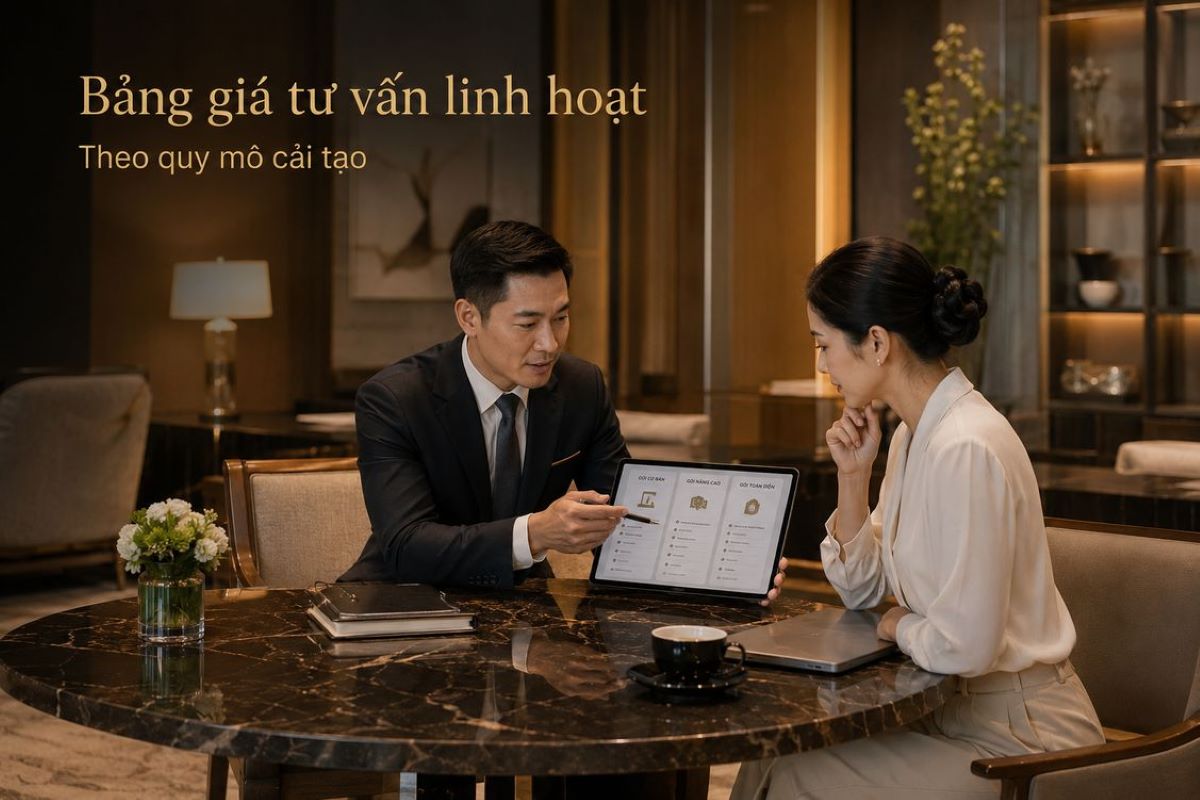 Trải Nghiệm Dịch Vụ Tư Vấn Renovate Khách Sạn Chuẩn Từ Kans Hospitality 7 Bảng giá linh hoạt theo quy mô và mức độ cải tạo thực tế