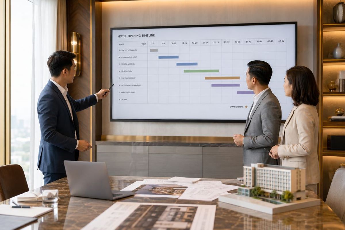 Trải Nghiệm Dịch Vụ Tư Vấn Thiết Kế Khách Sạn Của Kans Hospitality 4 Xác định đúng thời gian giúp chủ đầu tư chủ động kế hoạch khai trương