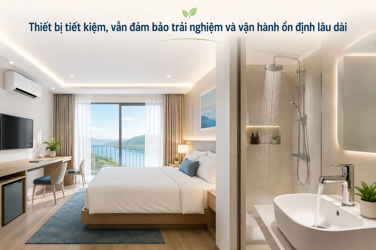 Tối Ưu Hóa Định Mức Điện Nước Khách Sạn Hiệu Quả Cùng Kans Hospitality 2 Thiết bị tiết kiệm, vẫn đảm bảo trải nghiệm và vận hành ổn định lâu dài