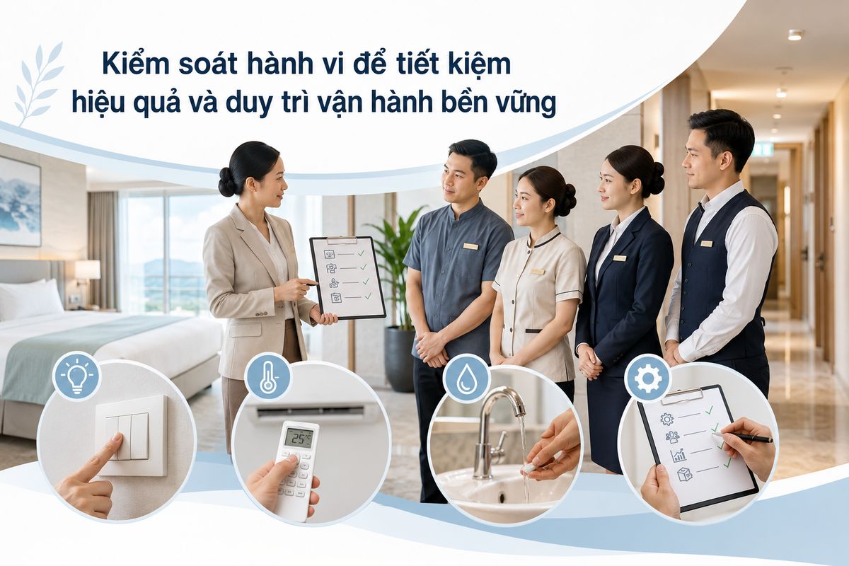 Tối Ưu Hóa Định Mức Điện Nước Khách Sạn Hiệu Quả Cùng Kans Hospitality 4 Kiểm soát hành vi để tiết kiệm hiệu quả và duy trì vận hành bền vững