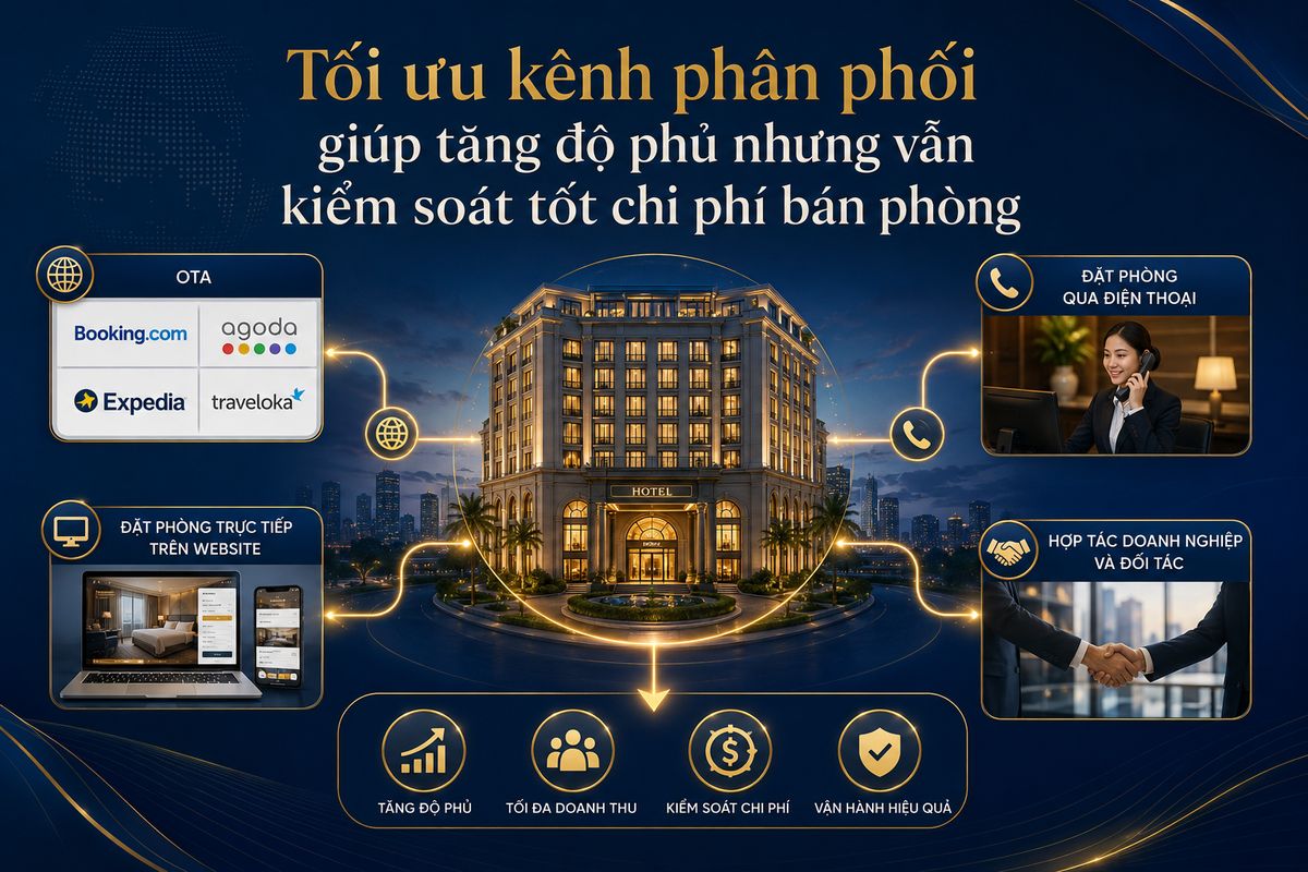 Tối ưu doanh thu khách sạn hiệu quả cùng Kans Hospitality 3 Tối ưu kênh phân phối giúp tăng độ phủ nhưng vẫn kiểm soát tốt chi phí