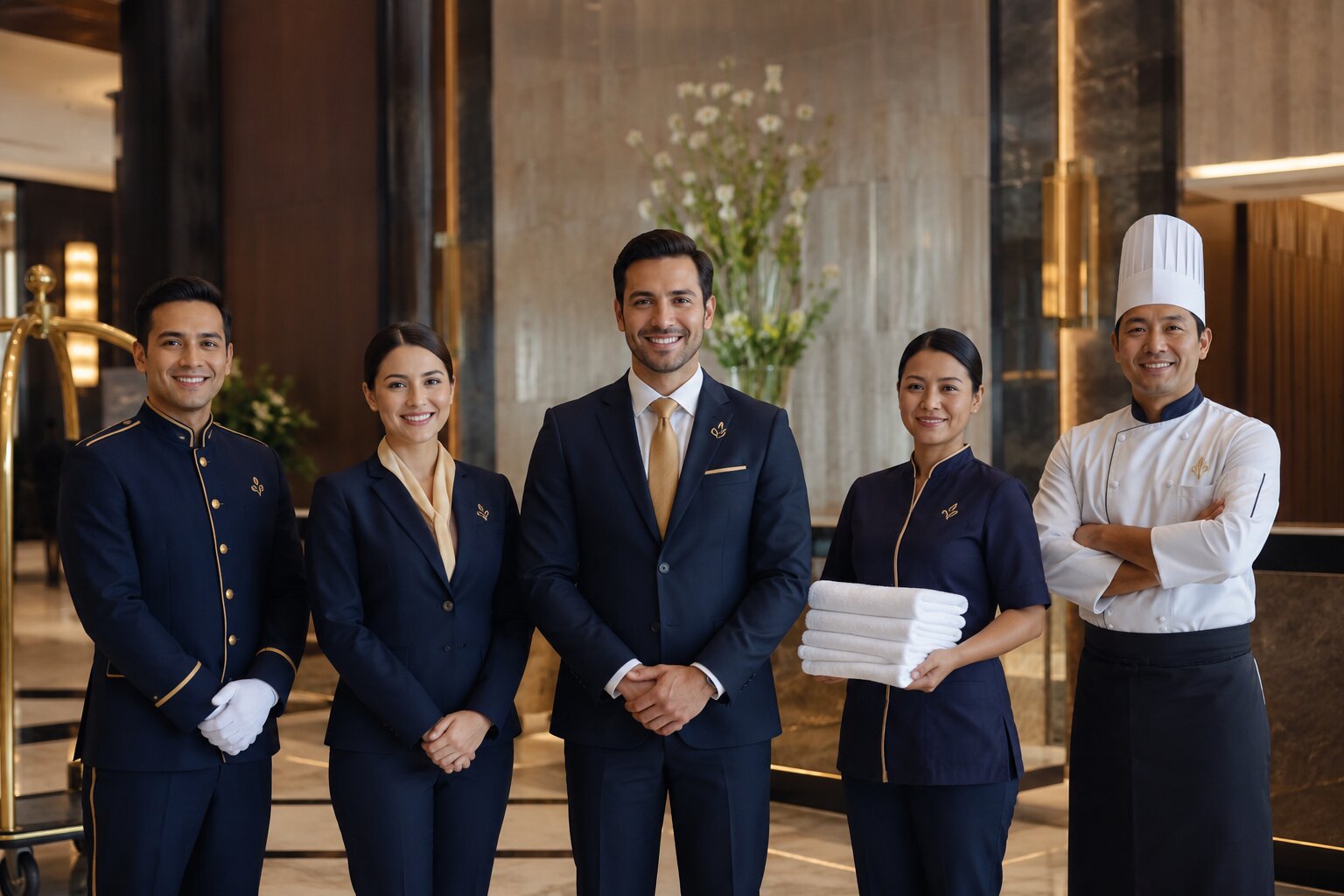 May đồng phục ngành khách sạn - Resort những điều cần lưu ý để đồng bộ hình ảnh và vận hành 5 Màu sắc và chi tiết nhận diện nên liên kết với concept khách sạn nhưng không gây rối mắt