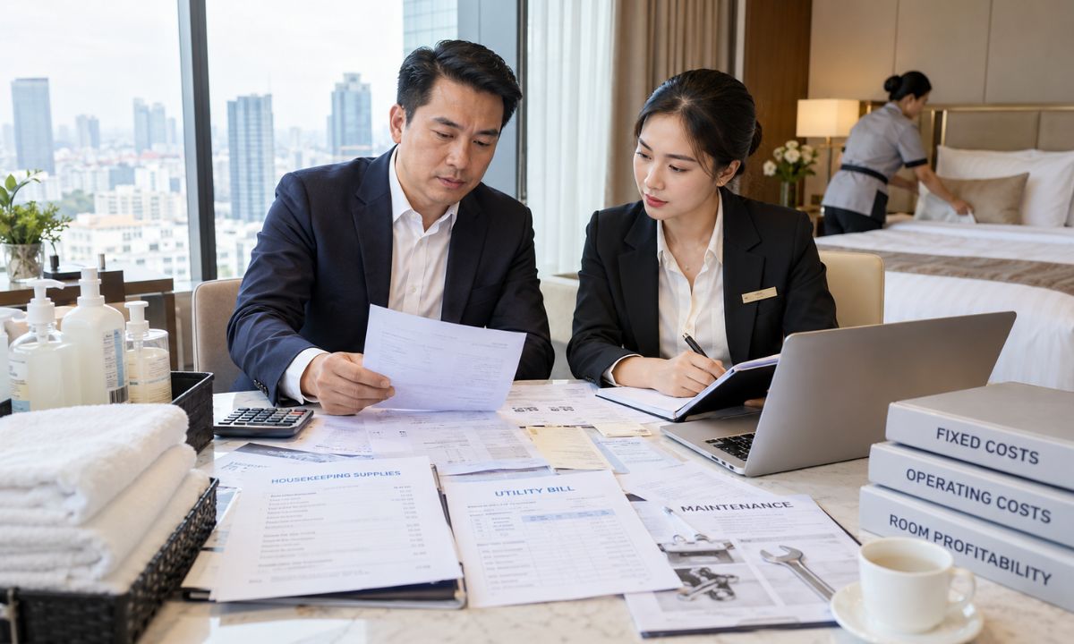 Cách tính Giá bán phòng khách sạn? Giá bao nhiêu để không lỗ, có lợi nhuận chuẩn xác 1 Biết phòng đang gánh bao nhiêu chi phí thì mới biết bán mức nào là bắt đầu lỗ